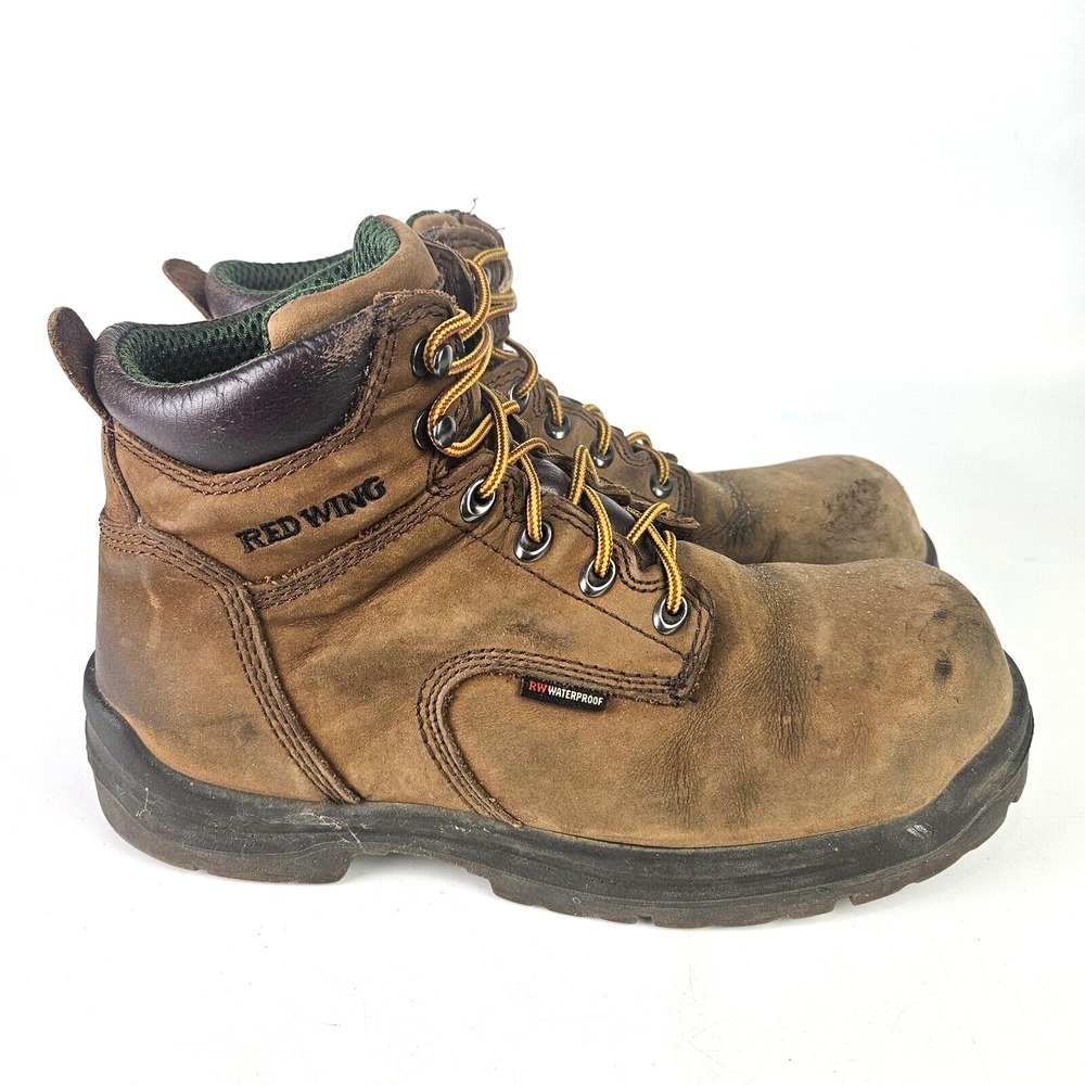 Red Wing 2240 Men 8.5 D King Toe Safety Toe Waterproof Work Boots Brown Leather